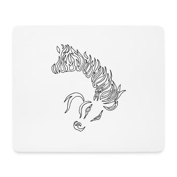 Flammen Feuer Pferd Metallic brennen Kopf Geschenk - Mousepad (Querformat) - Weiß - Vorne
