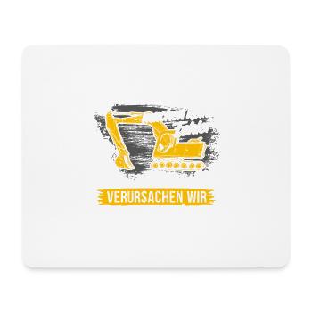 Bagger Shirt · Baustelle · Baumaschine · Feller - Mousepad (Querformat) - Weiß - Vorne