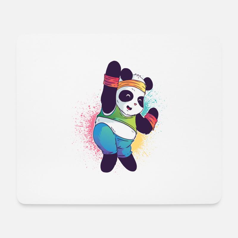 Süße Aktivität PANDA - Mousepad (Querformat) - Weiß