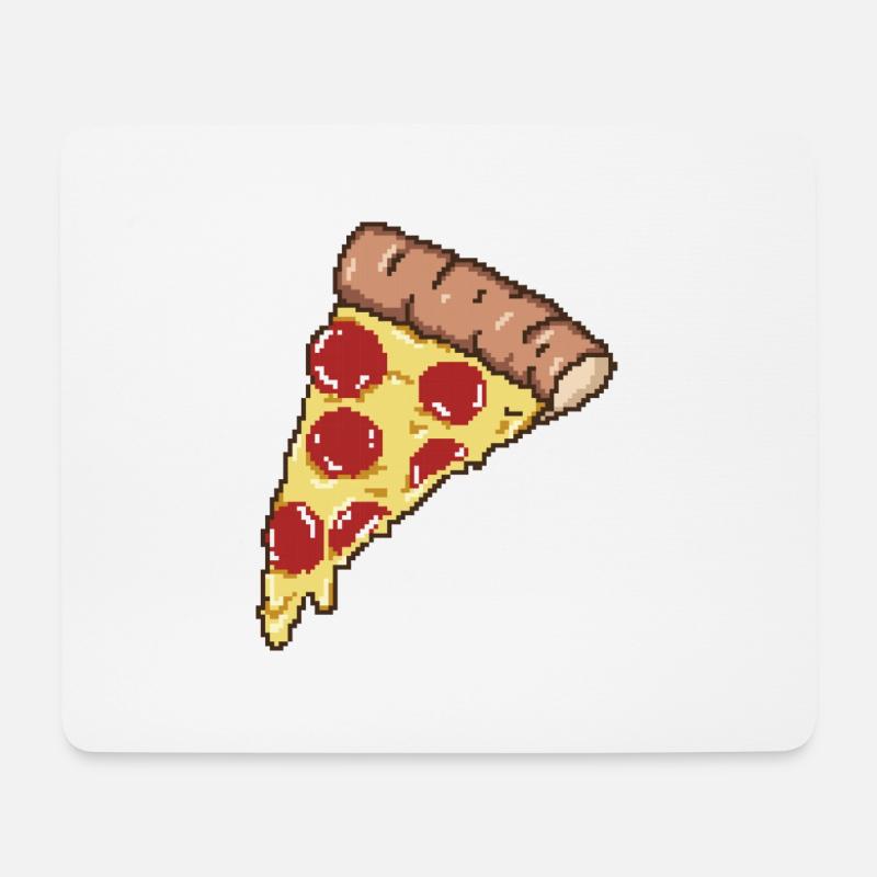 Pizza Pixel-Kunst - Mousepad (Querformat) - Weiß