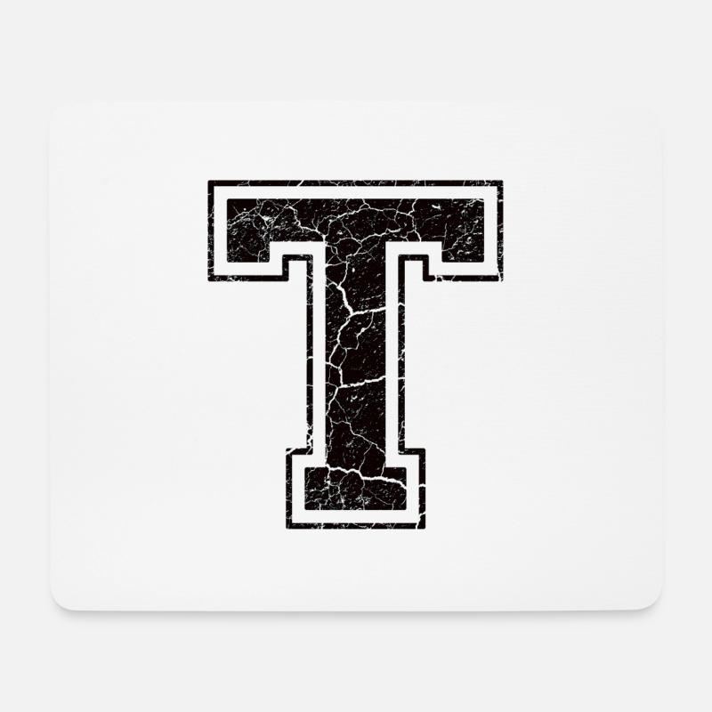 Buchstabe T in Vintage-Shabby-Chic - Mousepad (Querformat) - Weiß