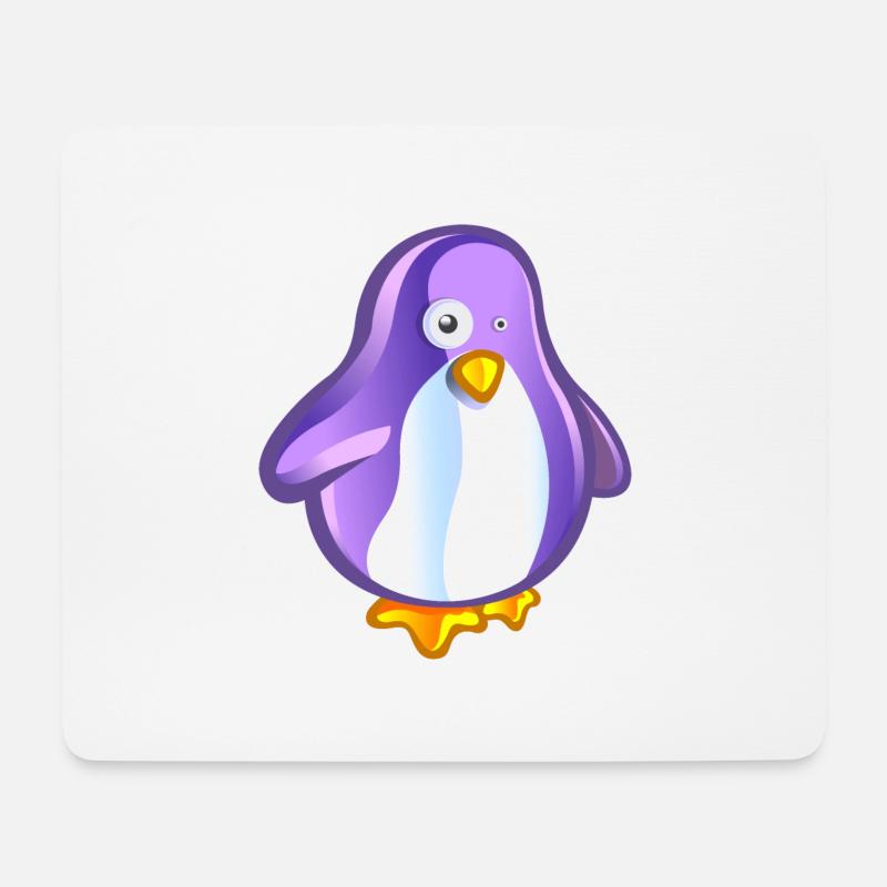 purple penguin - Mouse Pad (horizontal) - white