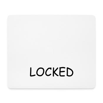 Lock closed with text: "Locked" - Mouse Pad (horizontal) - white - Front