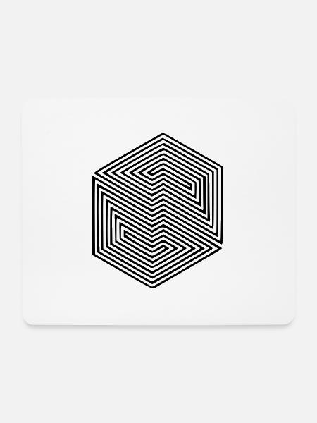 Illusion Optische Illusion Sinnestäuschung Zauber - Mousepad (Querformat) - Weiß
