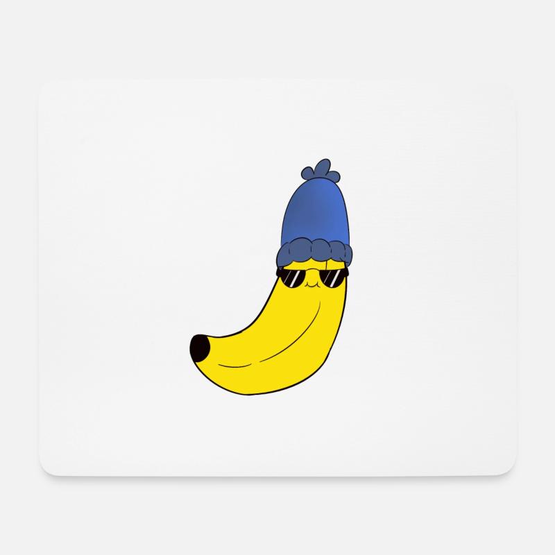 Banana / Banane - Cool Mütze - Mousepad (Querformat) - Weiß
