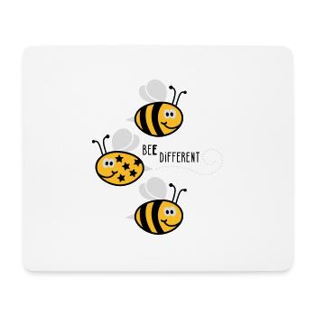 Be different - be yourself - Biene - Bee - 3C - Mousepad (Querformat) - Weiß - Vorne
