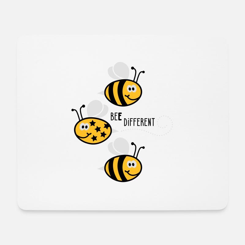 Be different - be yourself - Biene - Bee - 3C - Mousepad (Querformat) - Weiß