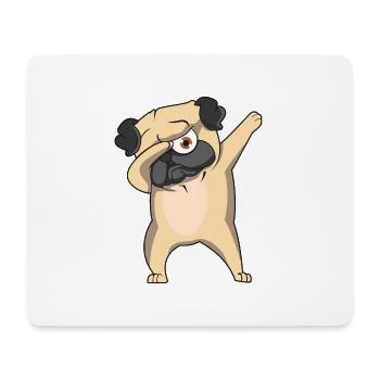Dabbing Mops Cartoon - Mousepad (Querformat) - Weiß - Vorne