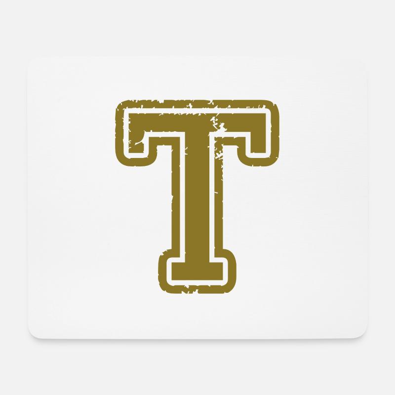 t - Buchstabe - Mousepad (Querformat) - Weiß