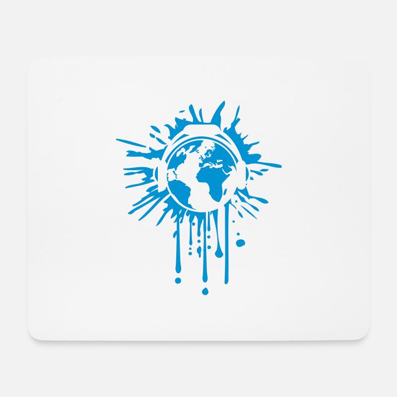 tropfen graffiti klecks spritzer erde musik kopfho - Mousepad (Querformat) - Weiß