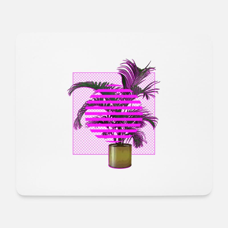 Vaporwave-Anlage - Mousepad (Querformat) - Weiß