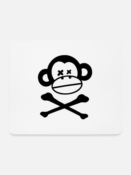 Skull Ape - Mousepad (Querformat) - Weiß