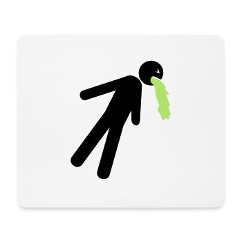 lustig kotzen erbrochenes uebelkeit kater alkohol - Mousepad (Querformat) - Weiß - Vorne