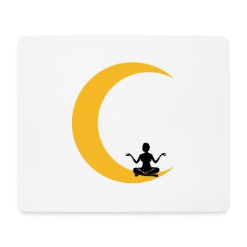 meditate moon yoga pray fitness woman love herself - Mouse Pad (horizontal) - white - Front