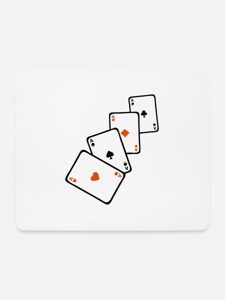 Card Poker Square Ass 1 - Mousepad (Querformat) - Weiß