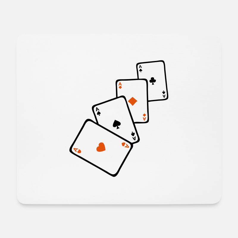 Card Poker Square Ass 1 - Mousepad (Querformat) - Weiß