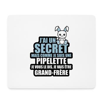 j'ai un secret je vais être grand-frère - Tapis de souris (format paysage) - blanc - Devant