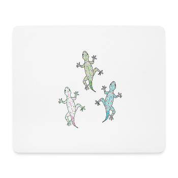 Eidechsen Echse Gecko Wildtiere Zootiere Zoo - Mousepad (Querformat) - Weiß - Vorne