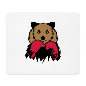 ours boxeur gant boxe - Tapis de souris (format paysage) - blanc - Devant