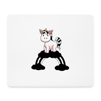 Licorne noire blanche Fantastique Fictional Animals Fable - Tapis de souris (format paysage) - blanc - Devant