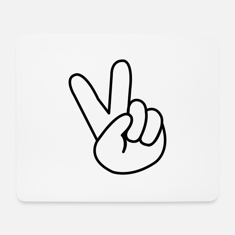peace_hand_comic_01 - Mousepad (Querformat) - Weiß