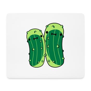 2 kleine gurken mit suessem - Mousepad (Querformat) - Weiß - Vorne