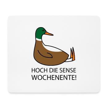 Ente will Wochenende - Mousepad (Querformat) - Weiß - Vorne