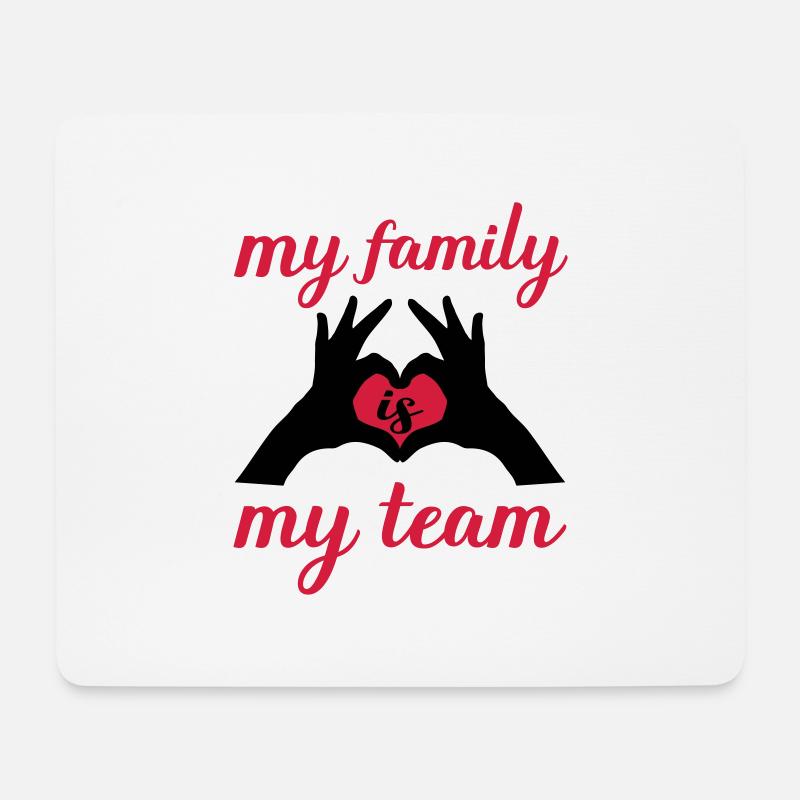 my family heart my team - Mousepad (Querformat) - Weiß