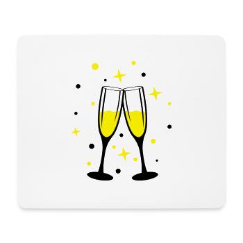 sekt anstossen - Mousepad (Querformat) - Weiß - Vorne