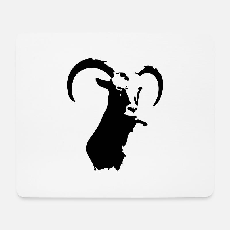 steinbock tier - Mousepad (Querformat) - Weiß