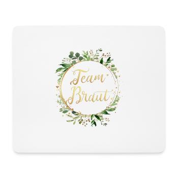 (leaf_frame_round_green_gold_team_braut) - Mousepad (Querformat) - Weiß - Vorne