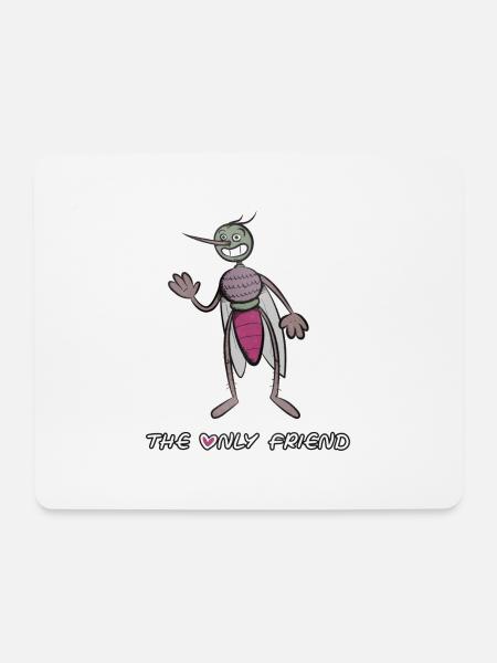 Der einzige Freund der Mücke. Lustige Comic-Fliege. - Mousepad (Querformat) - Weiß