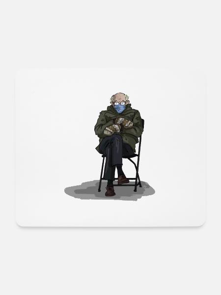 Opa auf Klappstuhl - Mousepad (Querformat) - Weiß