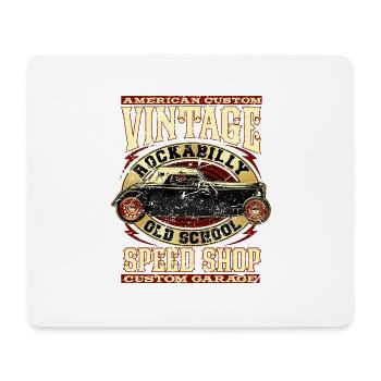 American Custom Hot Rod Vintage Rockabilly - Tapis de souris (format paysage) - blanc - Devant