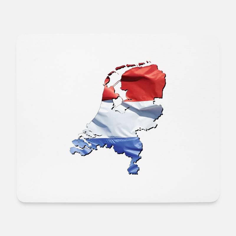 Niederlande | echte Flagge | Flag Map - Mousepad (Querformat) - Weiß