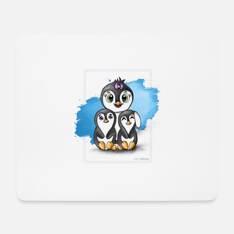 HAPPY FROG Pinguin - Mousepad (Querformat) - Weiß