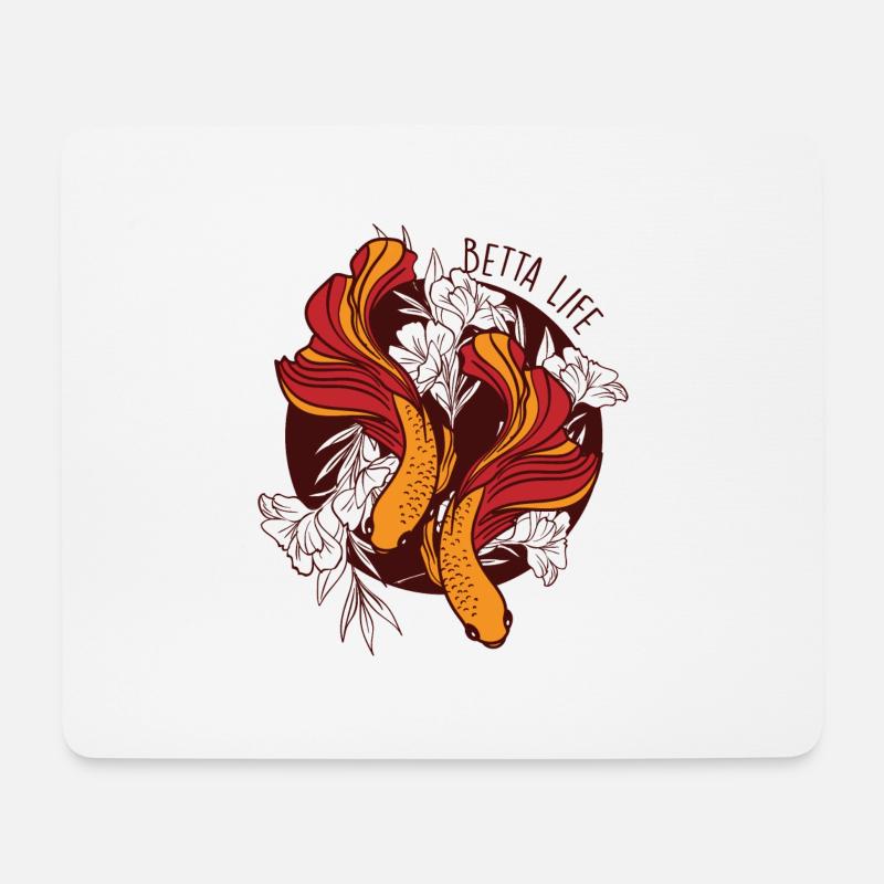 Siamesischer Kampffisch Betta Life - Mousepad (Querformat) - Weiß