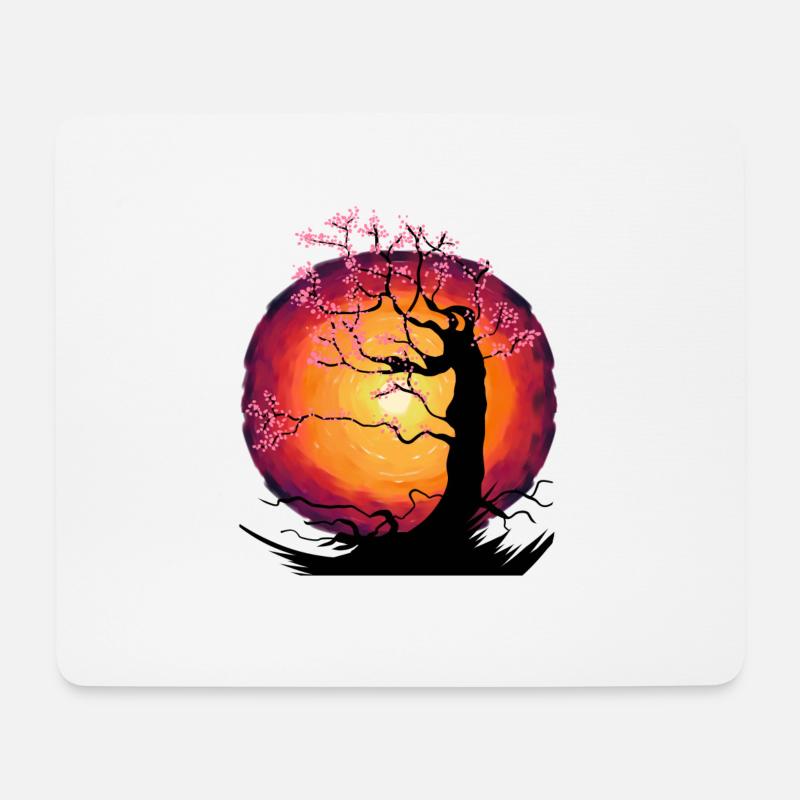 Baum Kirschblüte Fantasy Kirschblüte Asien Japan - Mousepad (Querformat) - Weiß