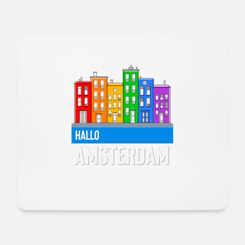Amsterdam - Tapis de souris (format paysage) - blanc