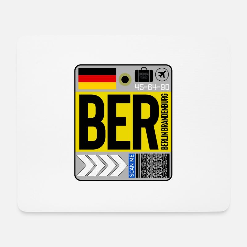 flughafen Berlin - Mousepad (Querformat) - Weiß