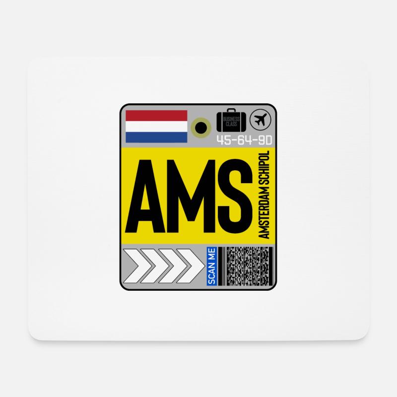 Flughafen Amsterdam Schipol - Mousepad (Querformat) - Weiß