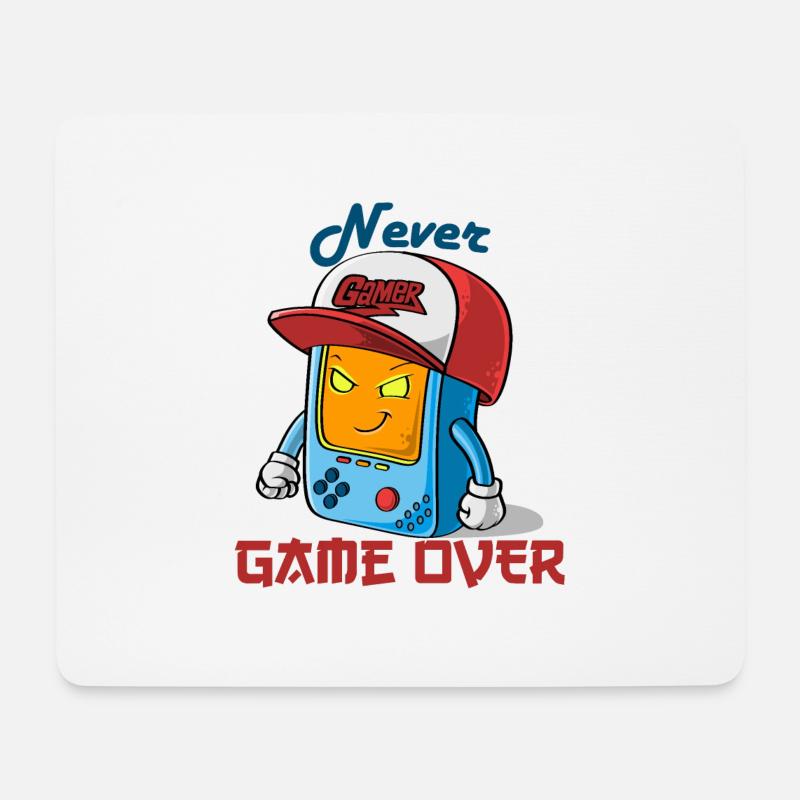 Never Game over - Mousepad (Querformat) - Weiß