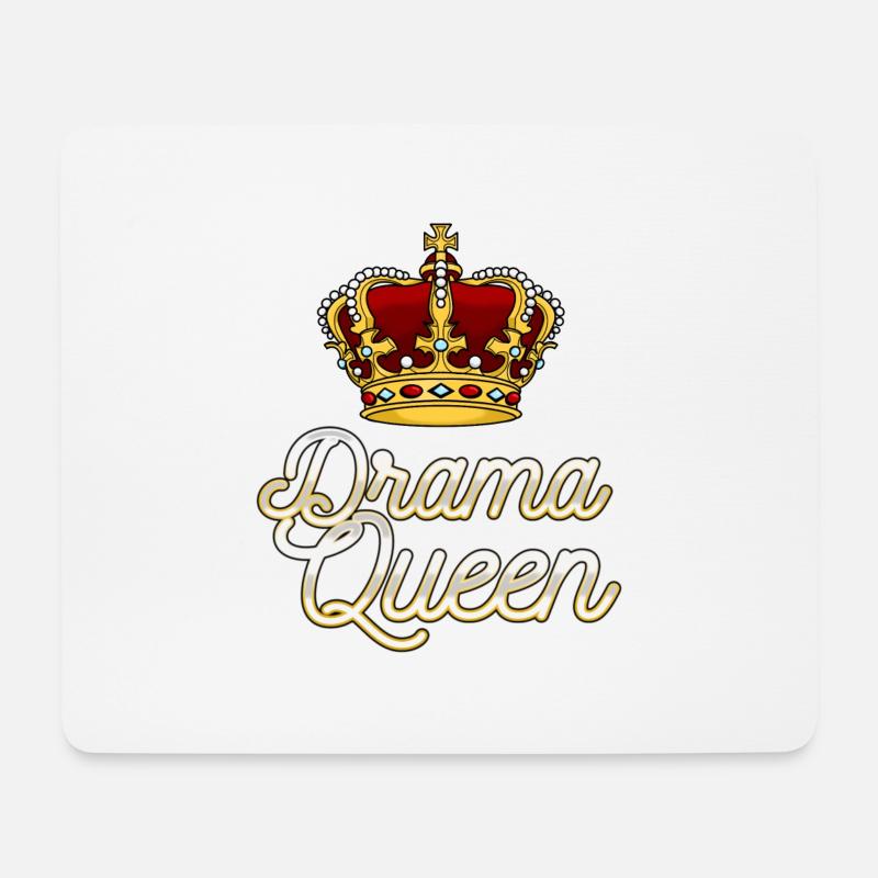 Drama Königin - Tattoo inspiriert Krone Illustration - Mousepad (Querformat) - Weiß