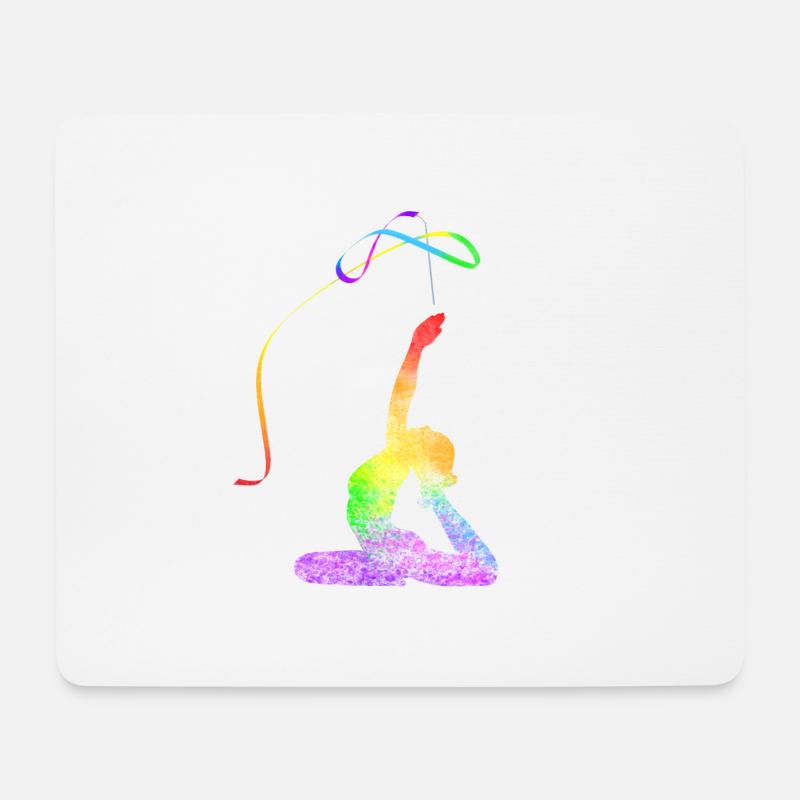 Rhythmische Sportgymnastik Band RSG Geschenkidee - Mousepad (Querformat) - Weiß