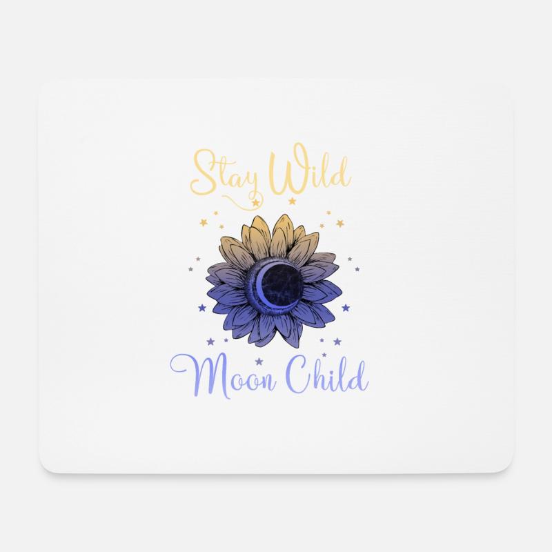 Stay Wild Moon Child Boho Grafik - Mousepad (Querformat) - Weiß