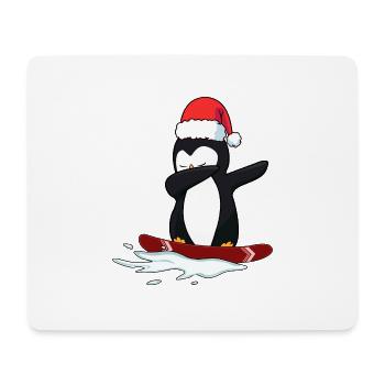 pingouin snowboard noël roi pingouin sous - Tapis de souris (format paysage) - blanc - Devant