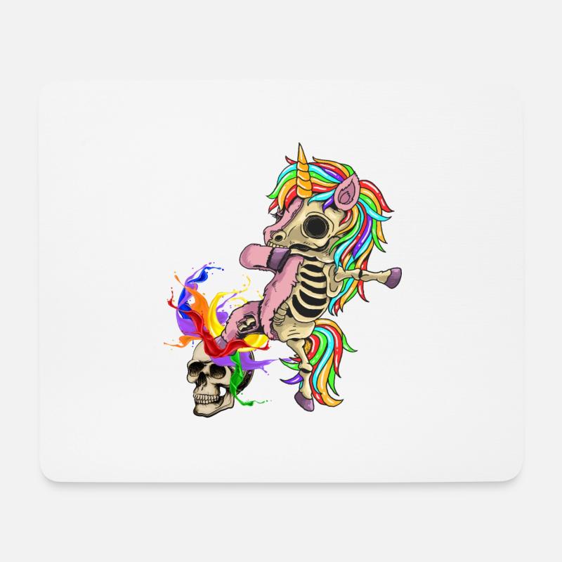 gothik skull lgbt dark unicorn queer lgbtq skelett - Mousepad (Querformat) - Weiß
