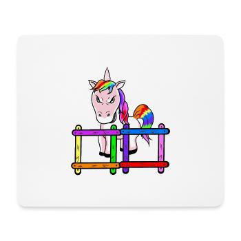 Für Kinder grimmiges Einhorn Emotion Gefühle Wut - Mousepad (Querformat) - Weiß - Vorne