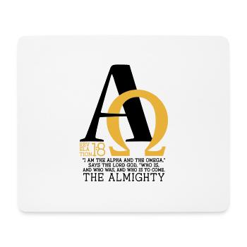 ICH BIN das Alpha und Omega - Mousepad (Querformat) - Weiß - Vorne