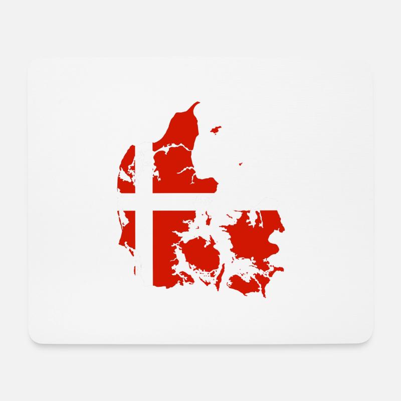 Flag of Denmark - Denmark Trikot Dänemark Fussball - Mousepad (Querformat) - Weiß
